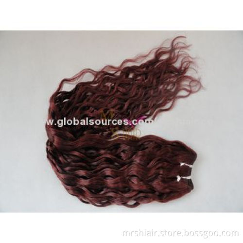 24-Inch Color 99J Water Wave Malaysian Hair Weave